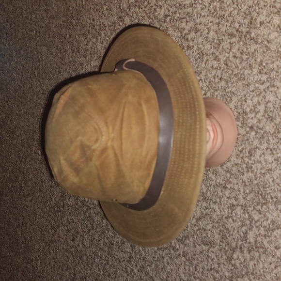 Vintage C.C FILSON Tin Cloth Waxed Canvas Packer Hat USA Safari Sz M - Picture 2 of 10